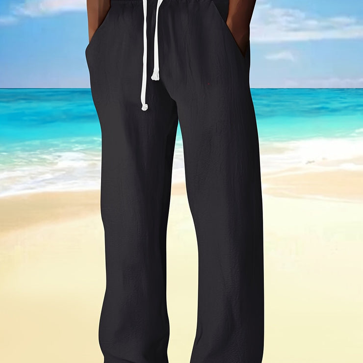 PANTALON DÉCONTRACTÉ EN COTON ET LIN