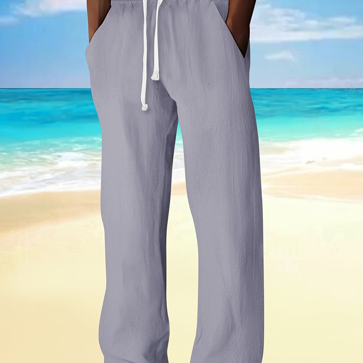 PANTALON DÉCONTRACTÉ EN COTON ET LIN