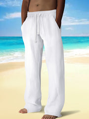 PANTALON DÉCONTRACTÉ EN COTON ET LIN