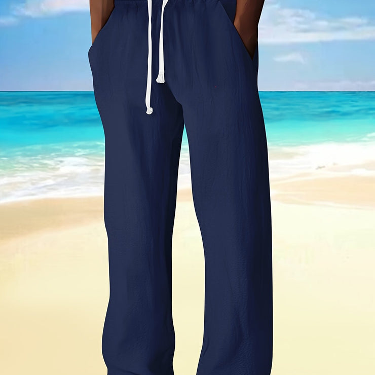 PANTALON DÉCONTRACTÉ EN COTON ET LIN