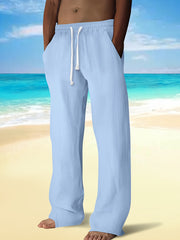 PANTALON DÉCONTRACTÉ EN COTON ET LIN