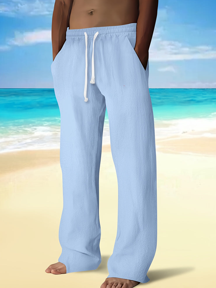 PANTALON DÉCONTRACTÉ EN COTON ET LIN
