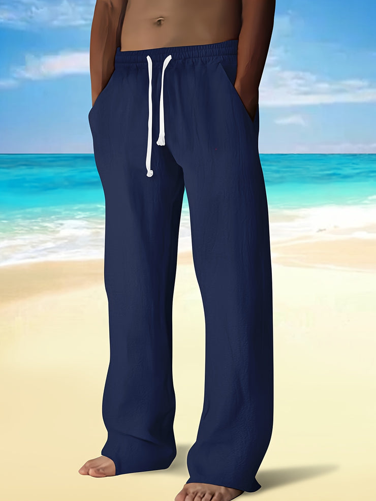 PANTALON DÉCONTRACTÉ EN COTON ET LIN