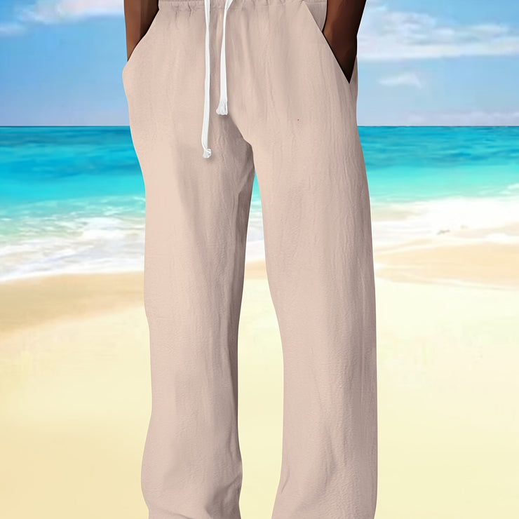 PANTALON DÉCONTRACTÉ EN COTON ET LIN