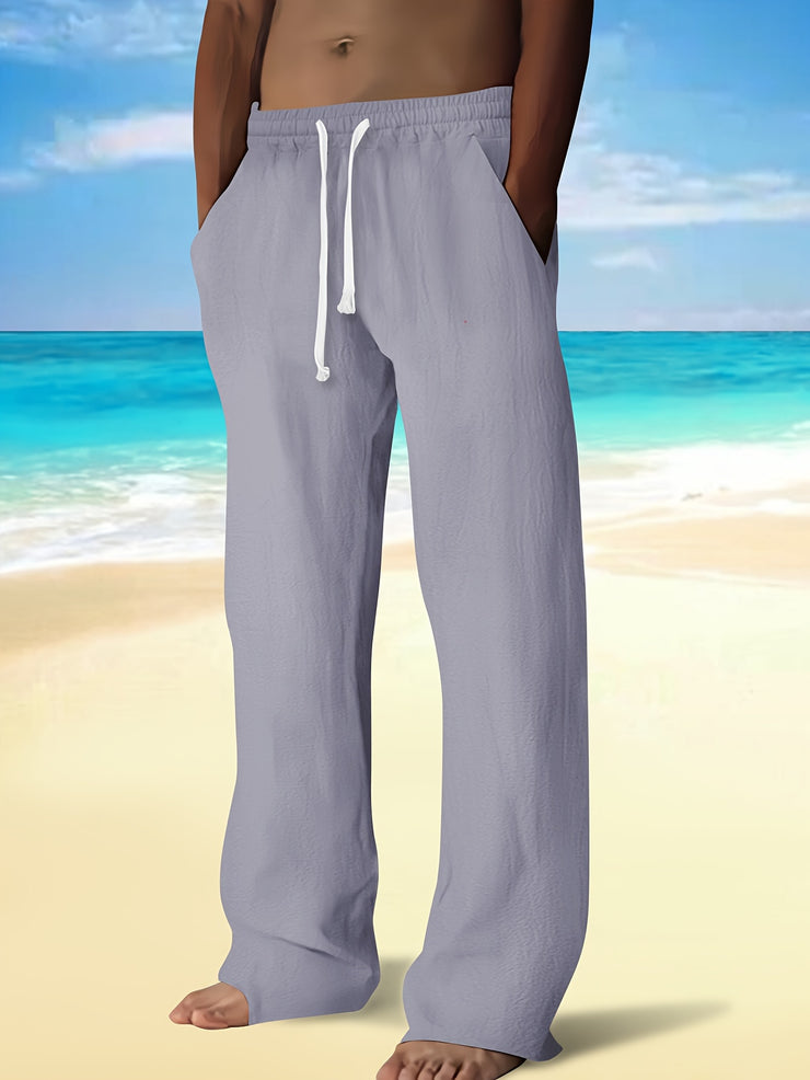PANTALON DÉCONTRACTÉ EN COTON ET LIN