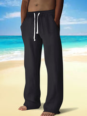 PANTALON DÉCONTRACTÉ EN COTON ET LIN