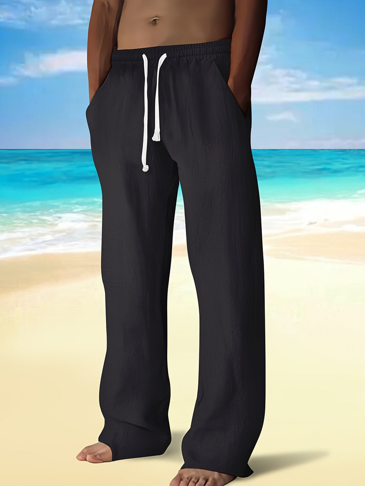 PANTALON DÉCONTRACTÉ EN COTON ET LIN