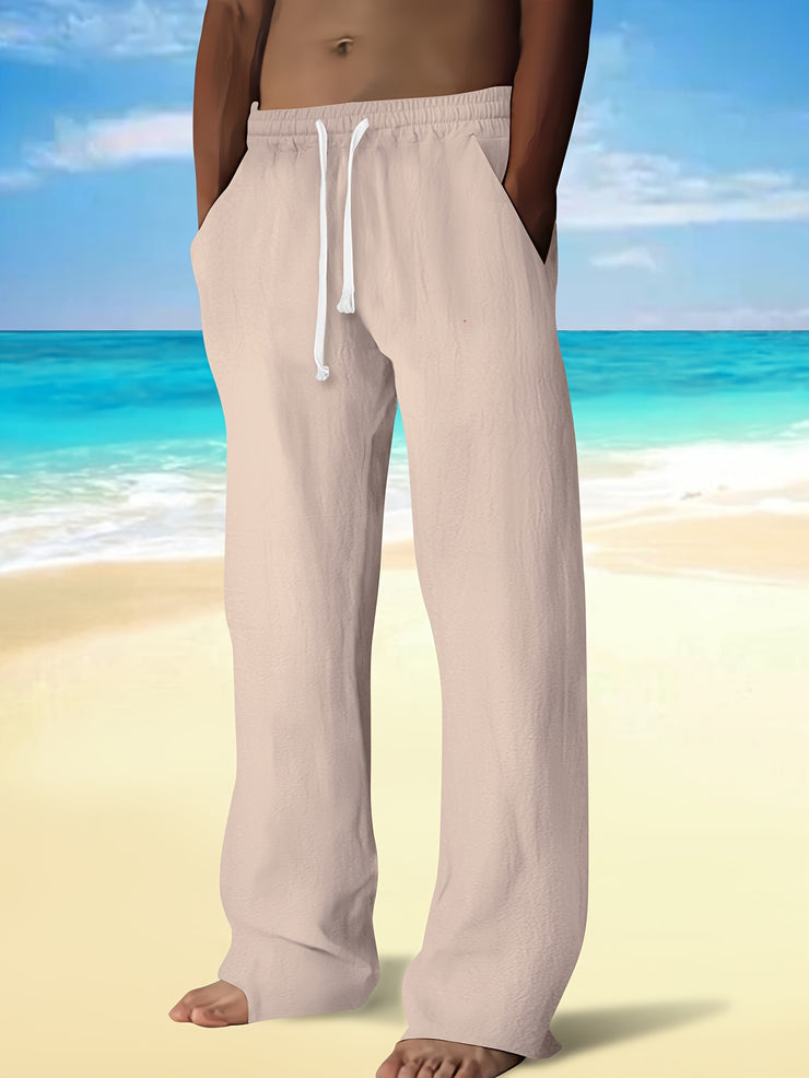 PANTALON DÉCONTRACTÉ EN COTON ET LIN