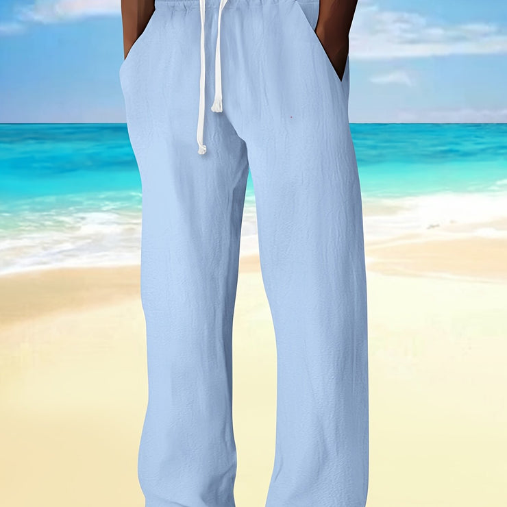 PANTALON DÉCONTRACTÉ EN COTON ET LIN