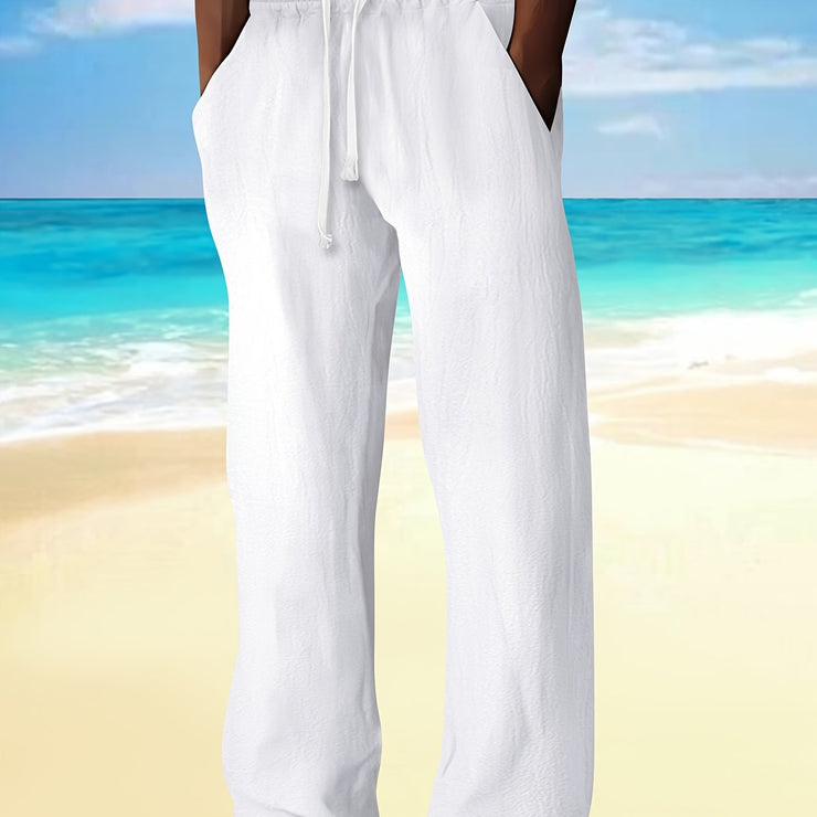 PANTALON DÉCONTRACTÉ EN COTON ET LIN